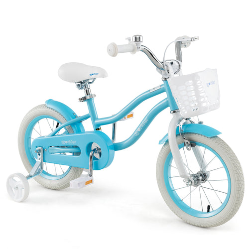 Kids Bike, 14 Inches, Dual Brakes, Adjustable Seat, Blue