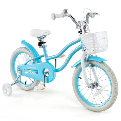 Kids Bike, 16 Inch, Dual Brakes, Adjustable Seat, Blue