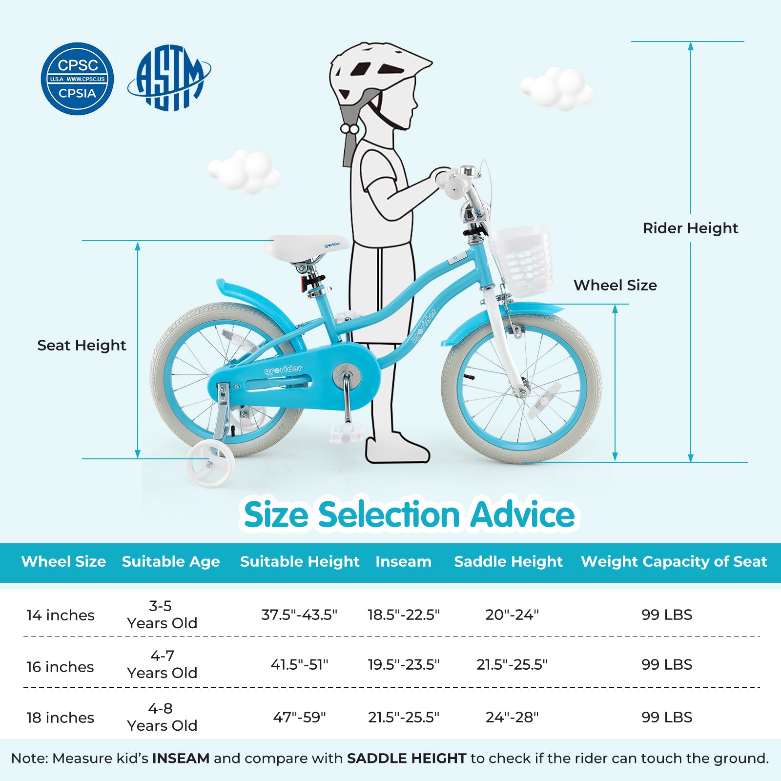 Kids Bike, 16 Inch, Dual Brakes, Adjustable Seat, Blue Kids Bike at Gallery Canada