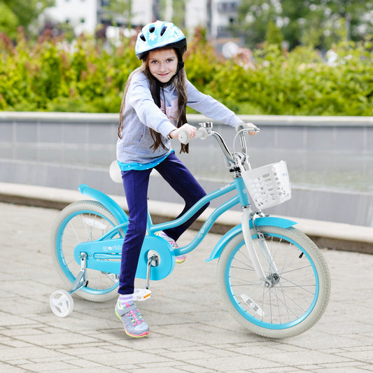 18 Inch Kids Bike, Dual Brakes, Adjustable Seat, Blue Kids Bike Blue at Gallery Canada