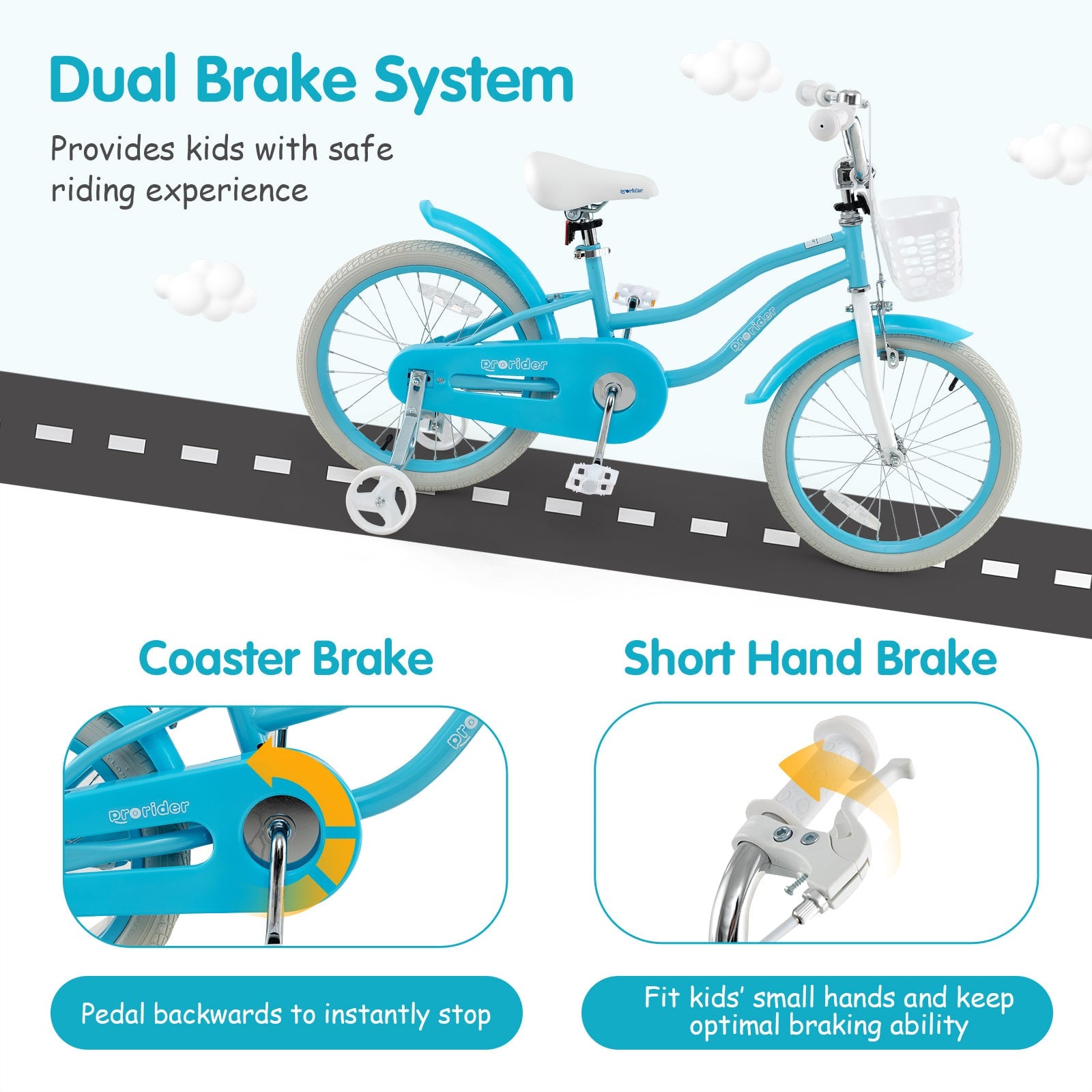 18 Inch Kids Bike, Dual Brakes, Adjustable Seat, Blue Kids Bike at Gallery Canada