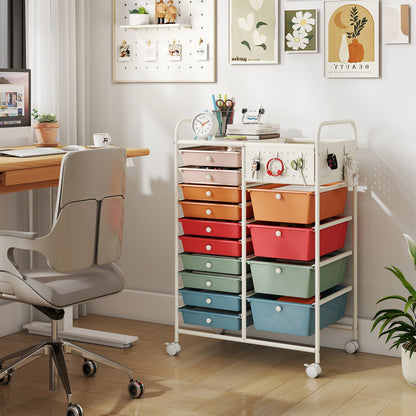 14-Drawer Rolling Storage Cart, Metal Tabletop, Macaron File Cabinets at Gallery Canada