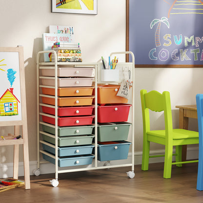 14-Drawer Rolling Storage Cart, Metal Tabletop, Macaron File Cabinets at Gallery Canada