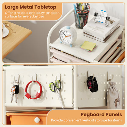 14-Drawer Rolling Storage Cart, Metal Tabletop, Macaron File Cabinets at Gallery Canada