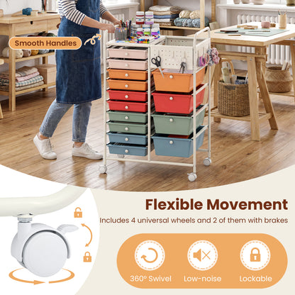 14-Drawer Rolling Storage Cart, Metal Tabletop, Macaron File Cabinets at Gallery Canada