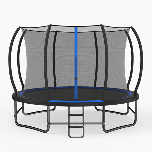 14 FT Outdoor Recreational Trampoline, 4 Stabilizer Bars, Blue