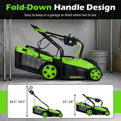 14-Inch 12-Amp Corded Electric Lawn Mower, 5-Position, Green Lawn Care Tools at Gallery Canada