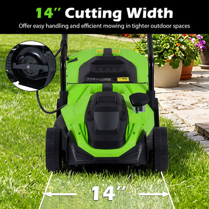 14-Inch 12-Amp Corded Electric Lawn Mower, 5-Position, Green Lawn Care Tools at Gallery Canada