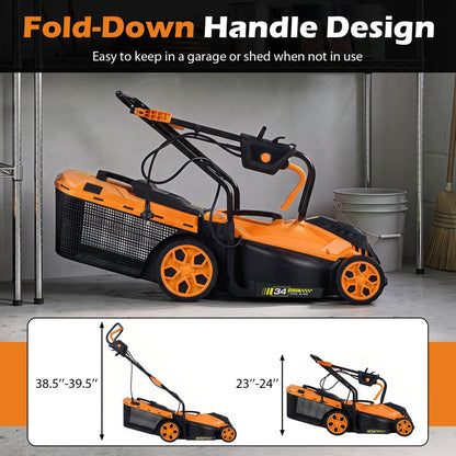 14-Inch 12-Amp Corded Lawn Mower, 5-Position Height, Orange Lawn Care Tools at Gallery Canada