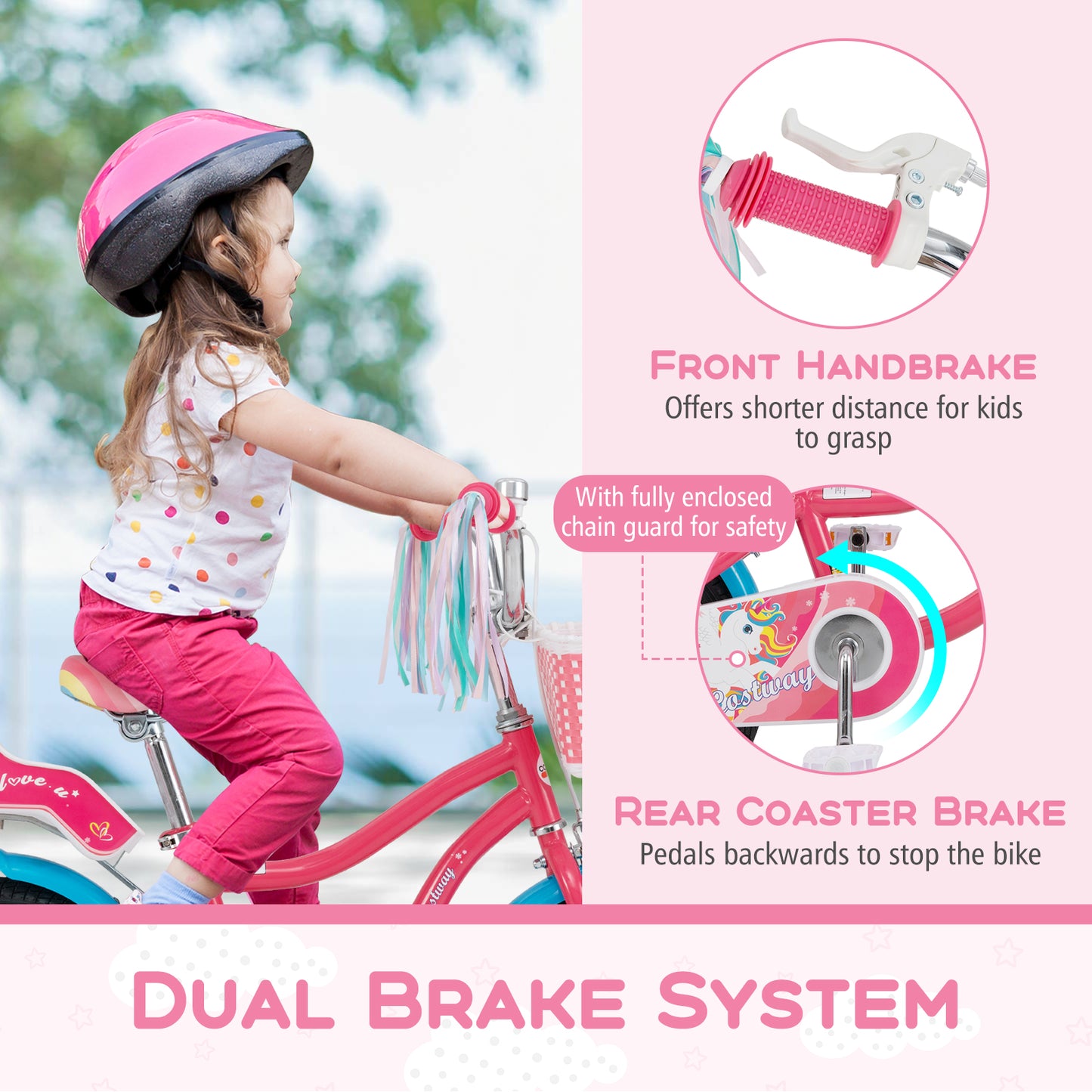 14 Inch Girls Bike, For 3-5 Years Old, With Doll Seat And Training Wheels, Pink Kids Bike at Gallery Canada