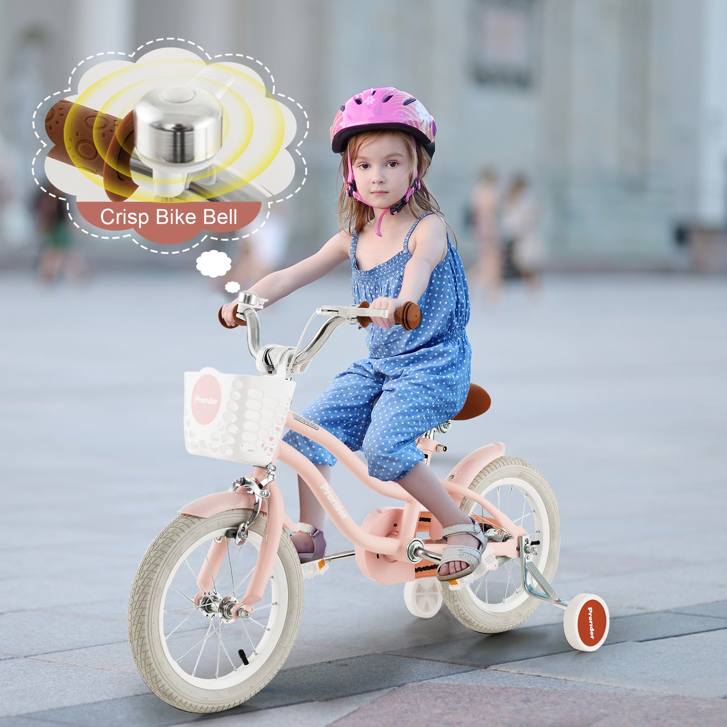 14 Inch Kid's Bike with Removable Training Wheels and Basket, Pink Kids Bike at Gallery Canada