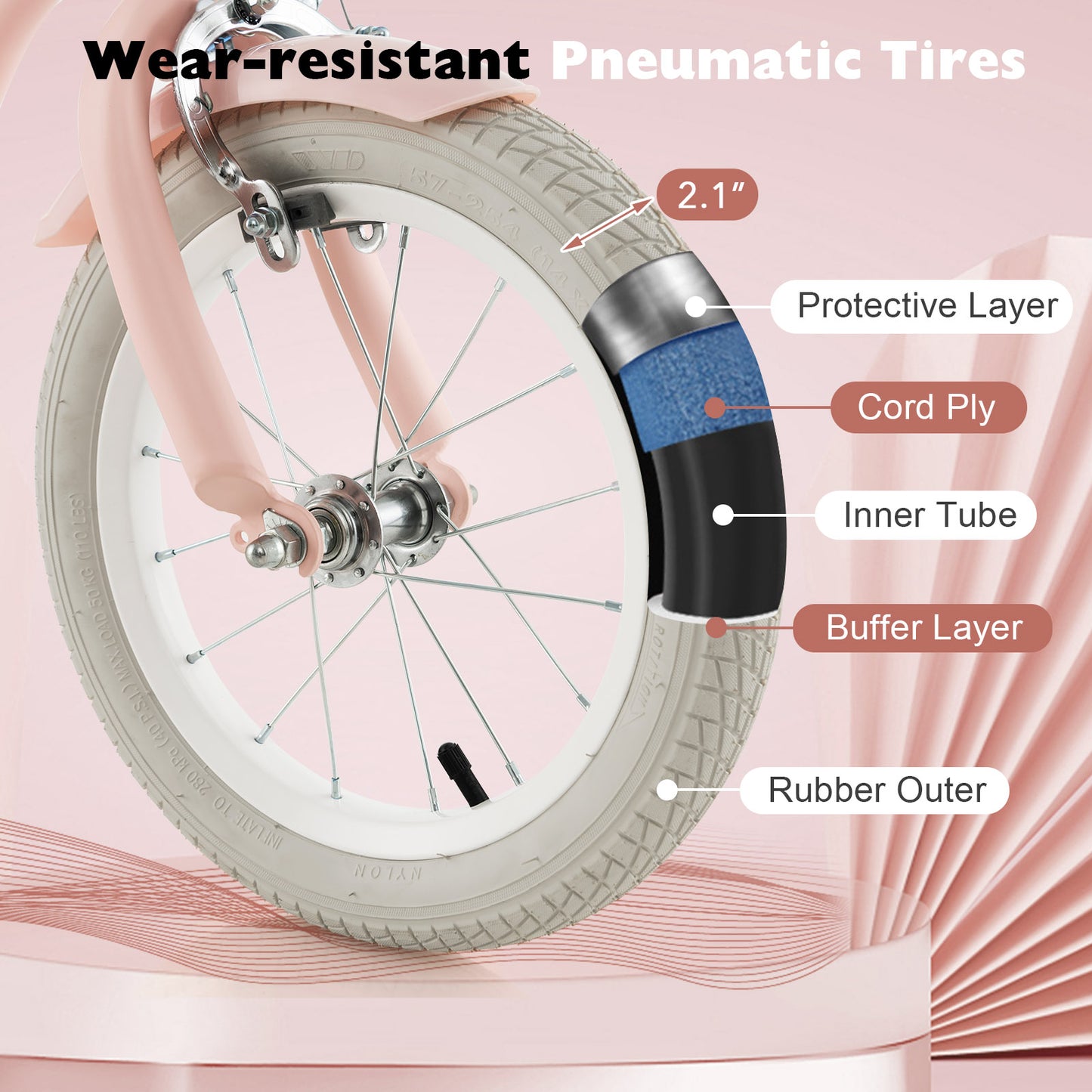 14 Inch Kid's Bike with Removable Training Wheels and Basket, Pink Kids Bike at Gallery Canada