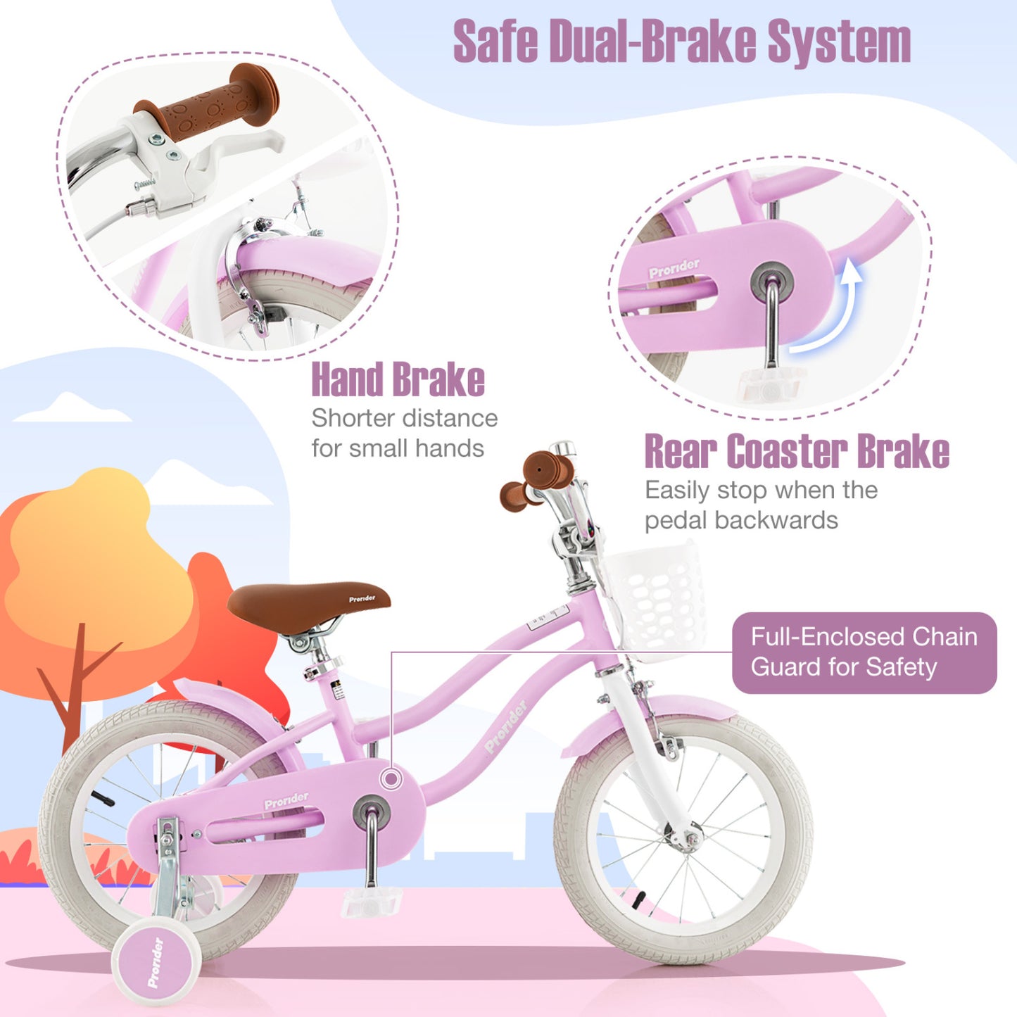 14 Inch Kids Bike With Removable Training Wheels, Purple Kids Bike at Gallery Canada