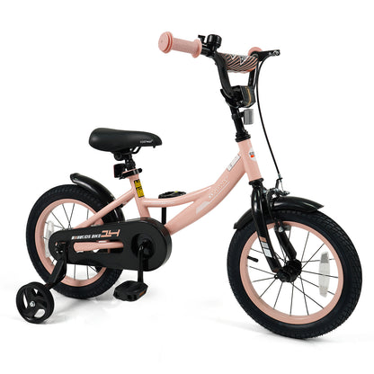 14 Inch Kids Bike Adjustable with Removable Training Wheels Pink for 3-8 Years Old, Pink Kids Bike Pink at Gallery Canada