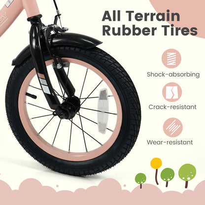 14 Inch Kids Bike Adjustable with Removable Training Wheels Pink for 3-8 Years Old, Pink Kids Bike at Gallery Canada