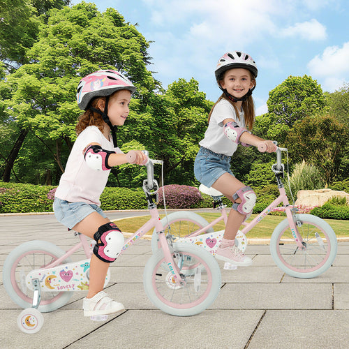 14 Inch Kids Bike Adjustable for 3-8 Years Old Children Pink - Stars & Moon, Pink