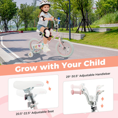 14 Inch Kids Bike Adjustable for 3-8 Years Old Children Pink - Stars & Moon, Pink Kids Bike at Gallery Canada