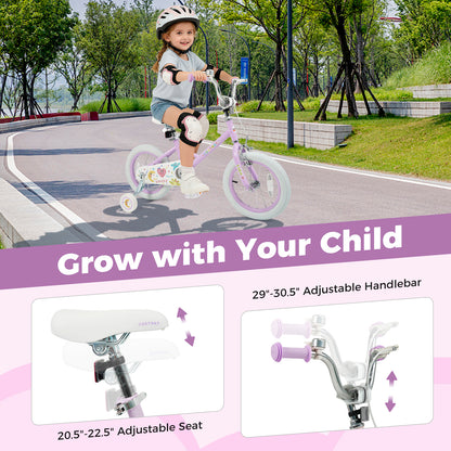 14 Inch Kids Bike Adjustable for 3-8 Years Old Children Purple - Stars & Moon, Purple Kids Bike at Gallery Canada
