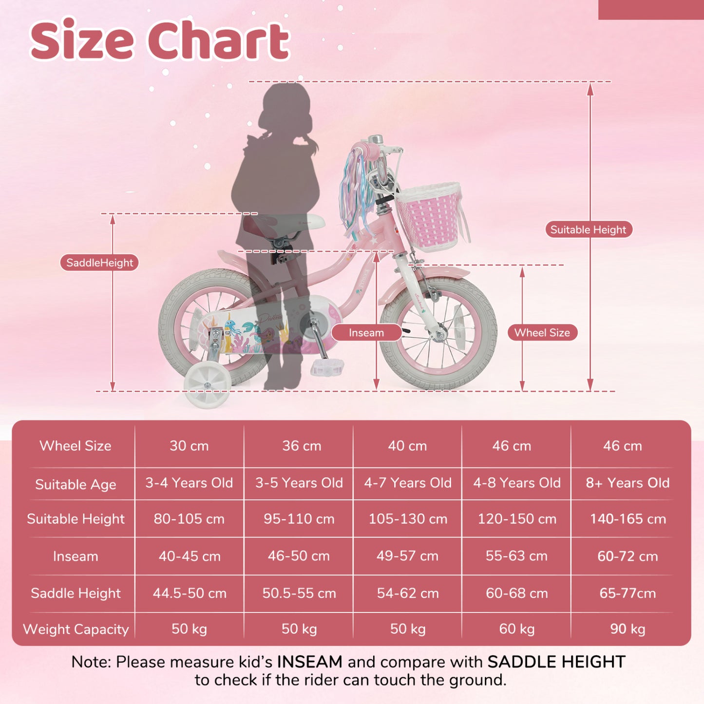 14 Inch Kids Bike Adjustable with Basket and Streamers for Girls Aged 3-5 Years Old Pink, Pink Kids Bike at Gallery Canada
