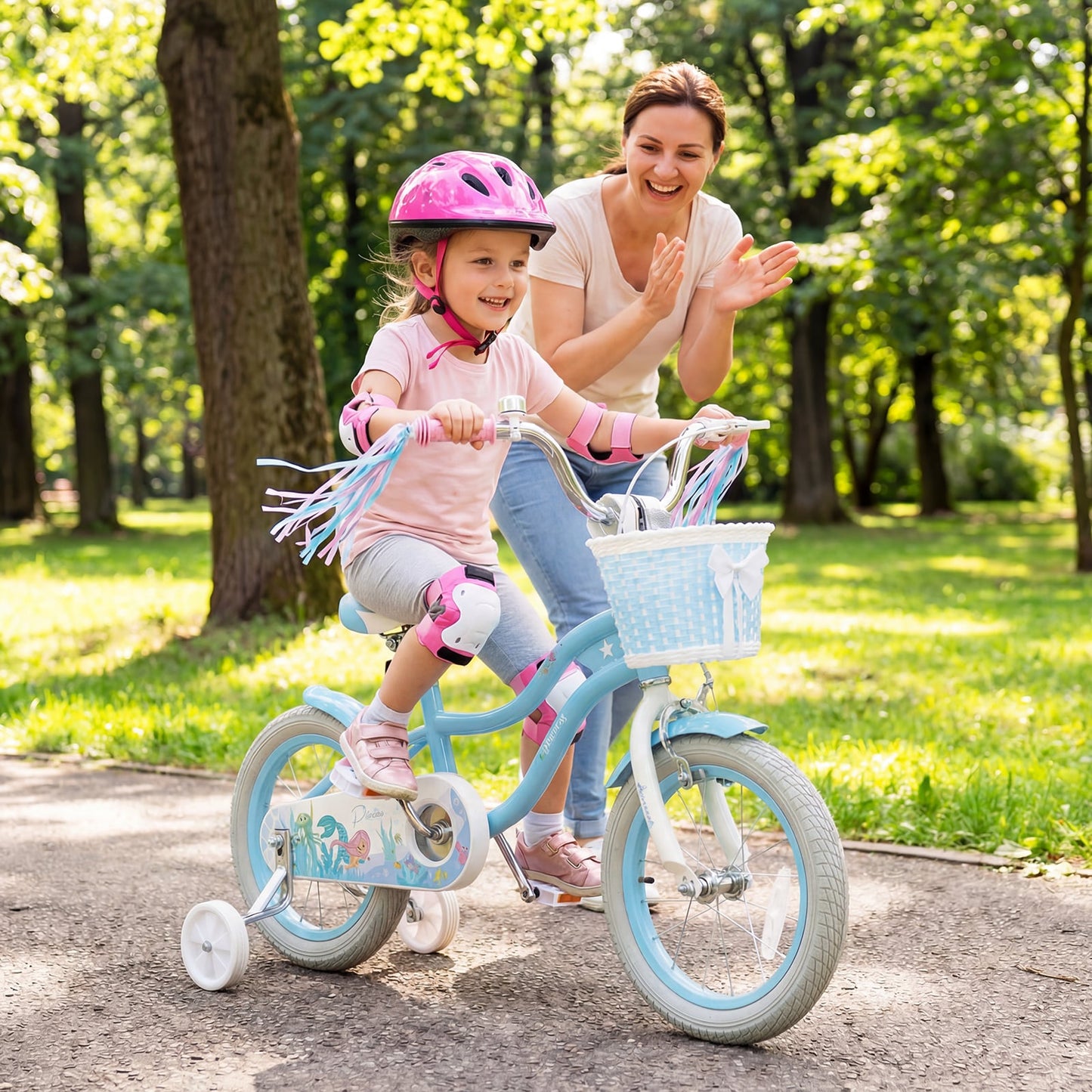 14 Inch Kids Bike, Adjustable With Basket, Princess Of The Sea Theme, Blue Kids Bike at Gallery Canada