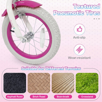14-Inch Kids Bike, Adjustable, With Basket And Streamers, Rose Red Kids Bike at Gallery Canada