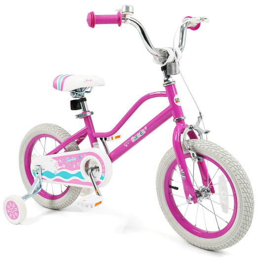 14 Inch Kids Bike for Aged 3-8 Years Old with Adjustable Handlebar Pink- Starlight Wave, Pink Kids Bike Pink at Gallery Canada