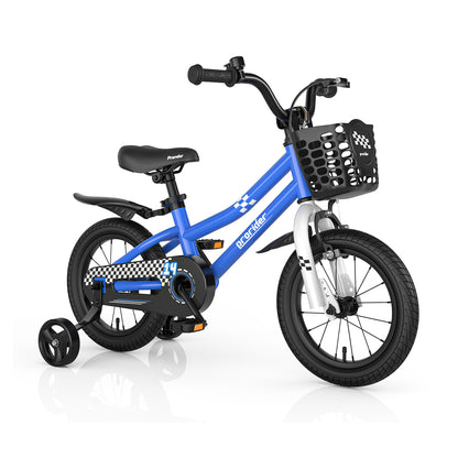14 Inch Kids Bike with 2 Training Wheels for 3-5 Years Old, Navy Kids Bike at Gallery Canada
