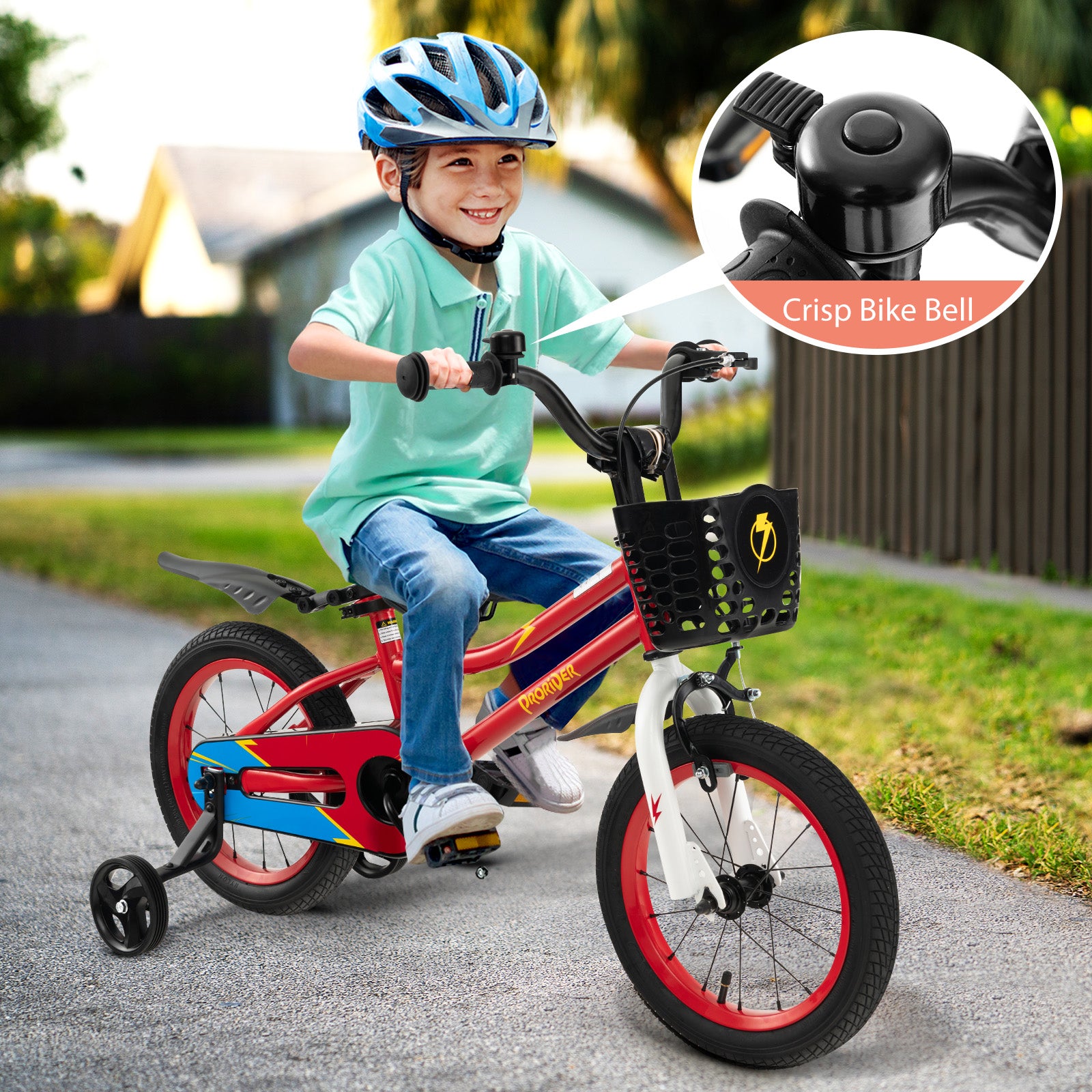 14 Inch Kids Bike with 2 Training Wheels for 3-5 Years Old, Red Kids Bike at Gallery Canada