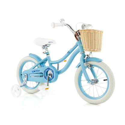 14-Inch Kids Bike With Training Wheels, Adjustable Seat, Blue Kids Bike Blue at Gallery Canada