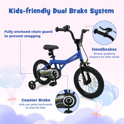 14-Inch Kids Bike with Removable Training Wheels Navy - Brave Hero, Navy Kids Bike at Gallery Canada