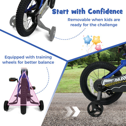 14-Inch Kids Bike with Removable Training Wheels Navy - Brave Hero, Navy Kids Bike at Gallery Canada