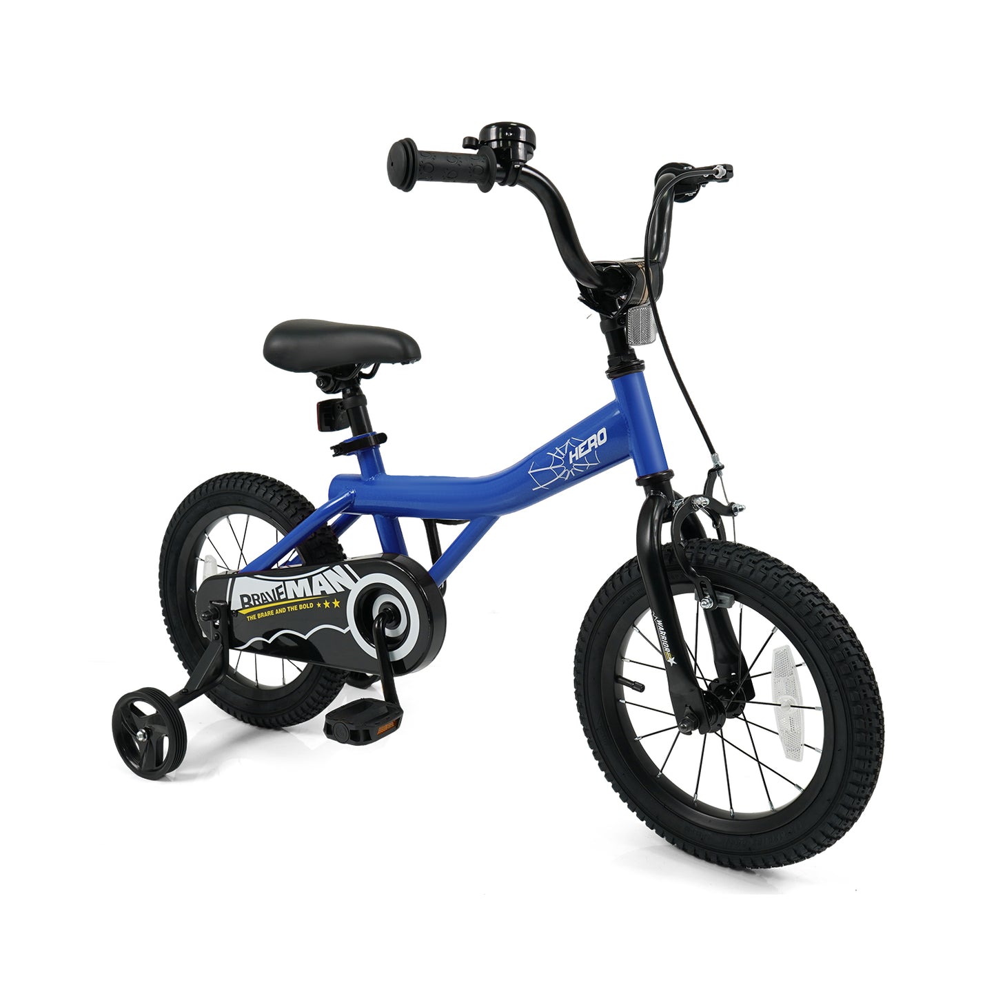 14-Inch Kids Bike with Removable Training Wheels Navy - Brave Hero, Navy Kids Bike Navy at Gallery Canada