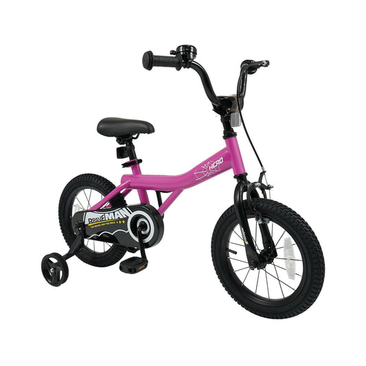 14-Inch Kids Bike with Removable Training Wheels Pink-Brave Hero Scooters Options at Gallery Canada