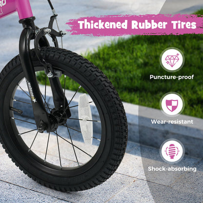 14-Inch Kids Bike with Removable Training Wheels Pink-Brave Hero Scooters at Gallery Canada