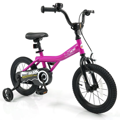 14-Inch Kids Bike with Removable Training Wheels Pink-Brave Hero Scooters at Gallery Canada