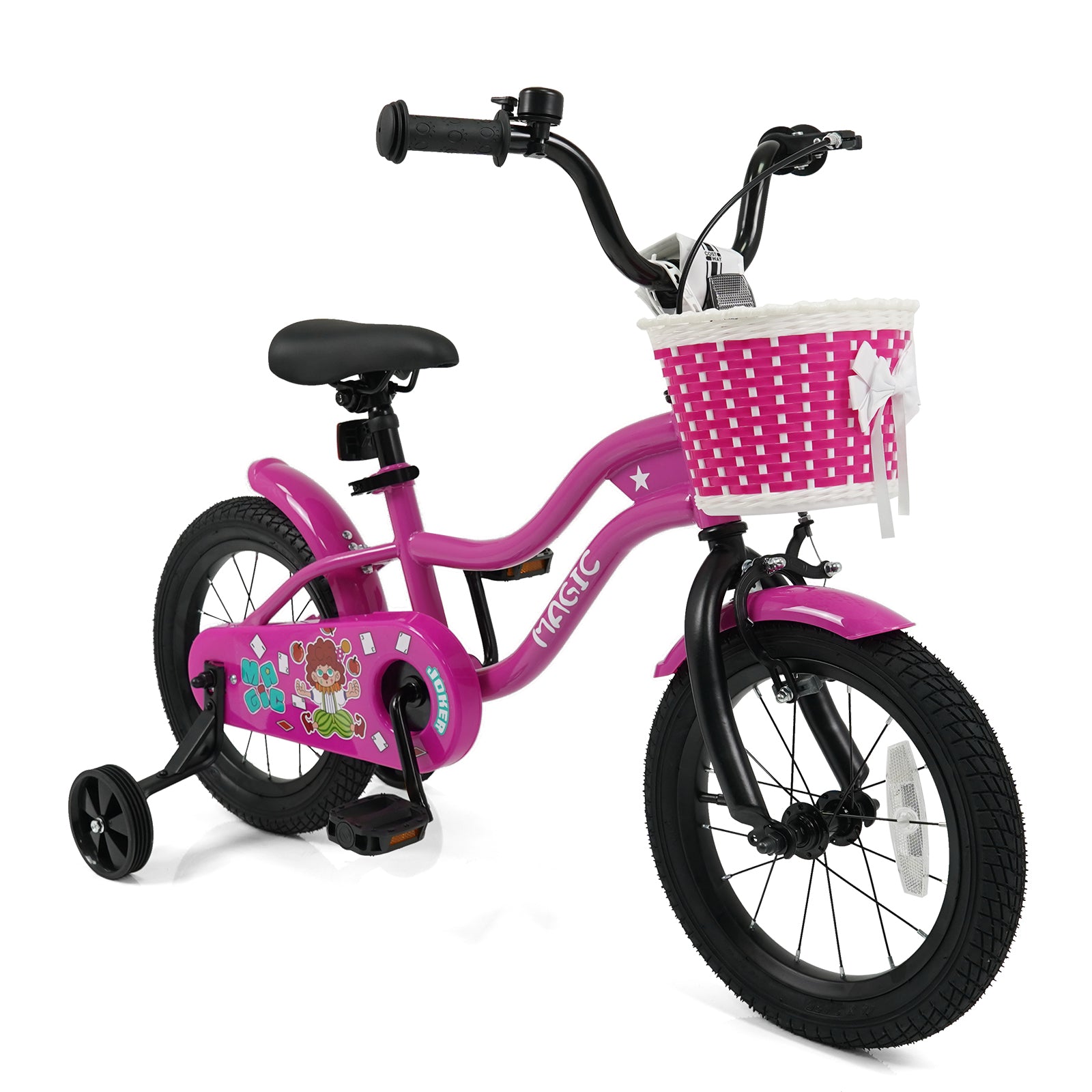 14 Inch Kids Bike with Training Wheels for Aged 3-5 Years Old - Magic Rose, Rose Red Kids Bike at Gallery Canada