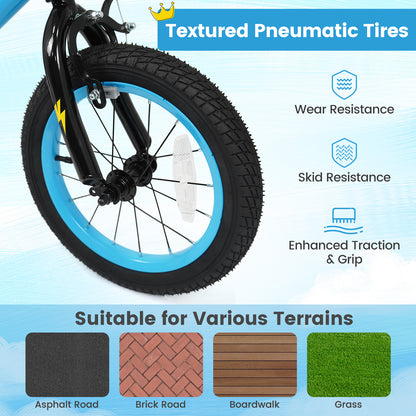 14 Inch Kids Bike with Training Wheels for Ages 3-5 Years Old Blue- Street Art Time, Blue Kids Bike at Gallery Canada
