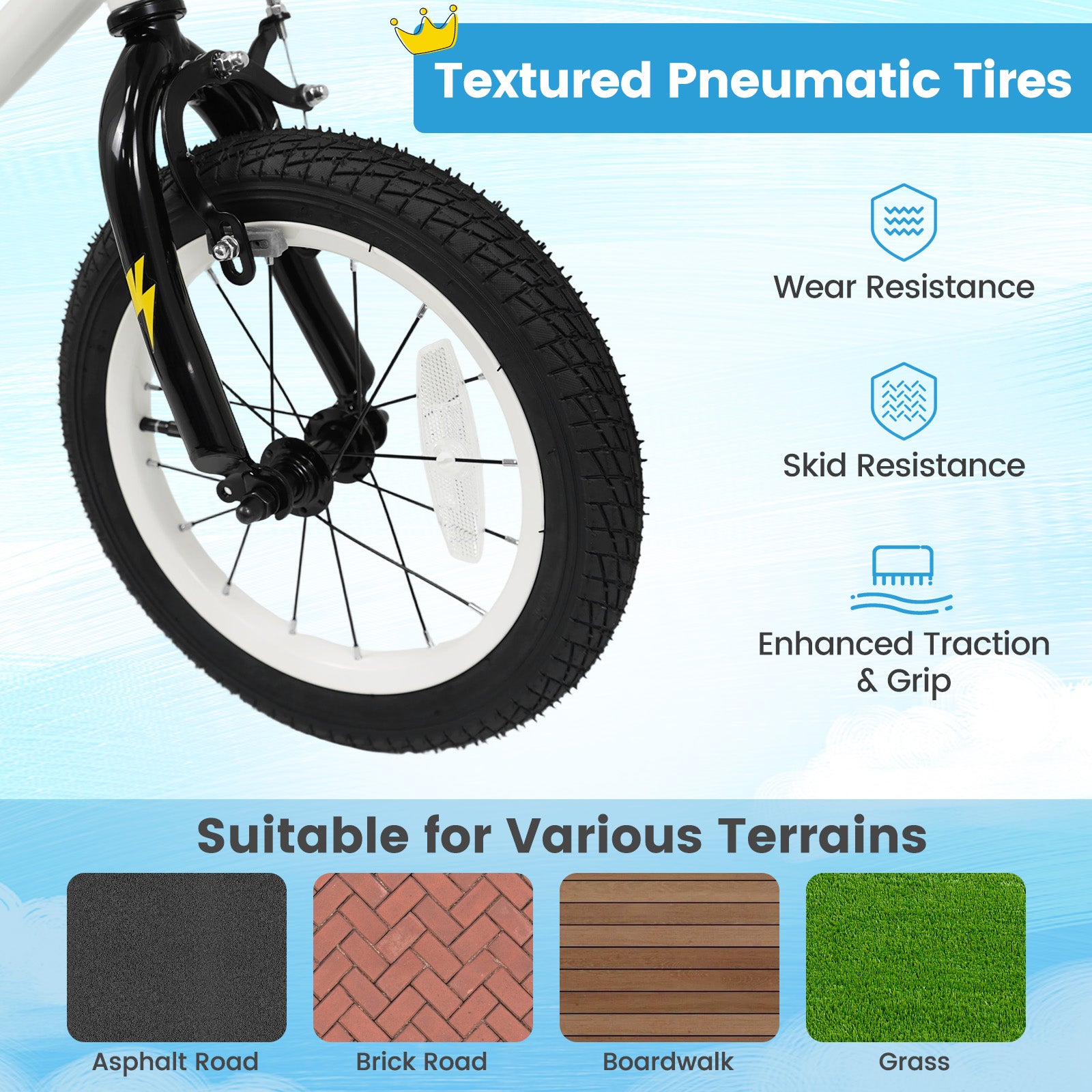 14 Inch Kids Bike with Training Wheels for Ages 3-5 Years Old White- Street Art Time, White Kids Bike at Gallery Canada