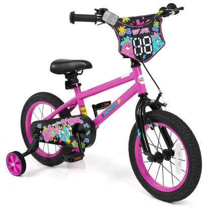 14 Inch Kids Bike with Training Wheels for Ages 3-5 Years Old Pink- Street Art Time, Pink Kids Bike Pink at Gallery Canada