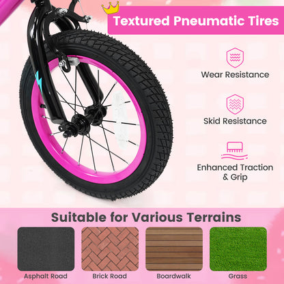 14 Inch Kids Bike with Training Wheels for Ages 3-5 Years Old Pink- Street Art Time, Pink Kids Bike at Gallery Canada