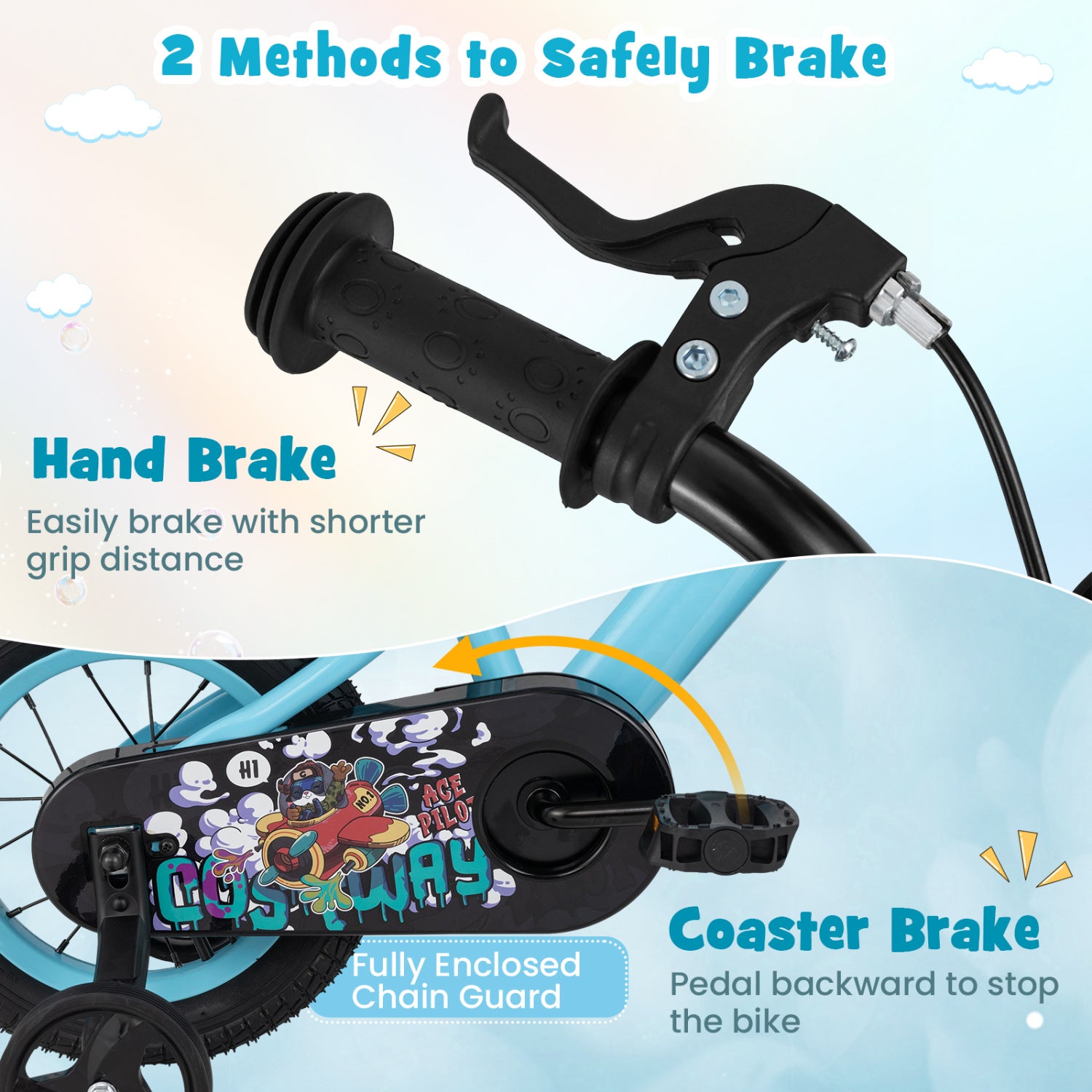 14 Inch Kids Bike, Adjustable Handlebar And Saddle, 3-5 Years Old, Blue Kids Bike at Gallery Canada