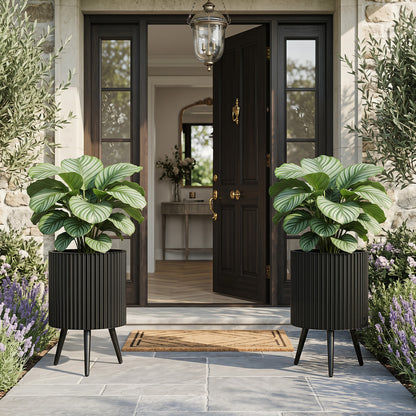 14 Inch Plant Pot With Stand, Tapered Legs