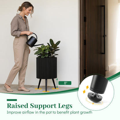 14 Inch Plant Pot With Stand, Tapered Legs