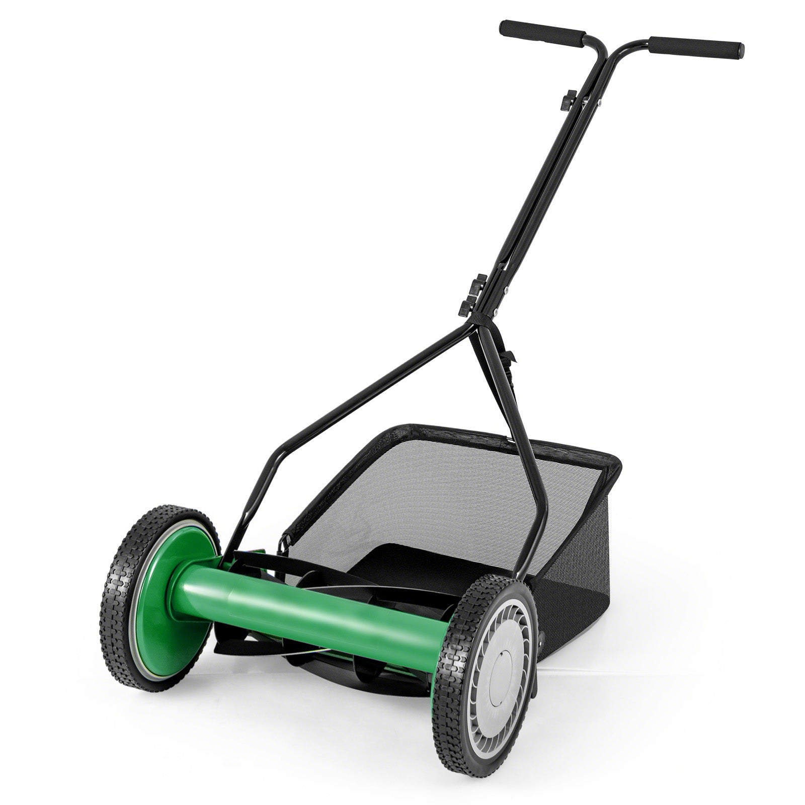 14 Inch Push Lawn Mower, 5 Steel Blades, Grass Catcher Bag, Green Lawn Care Tools at Gallery Canada