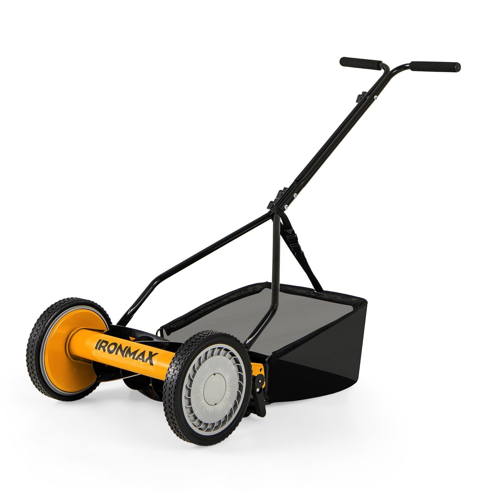 14 Inch Push Lawn Mower, 5 Steel Blades, Grass Catcher Bag, Orange Lawn Care Tools Orange at Gallery Canada