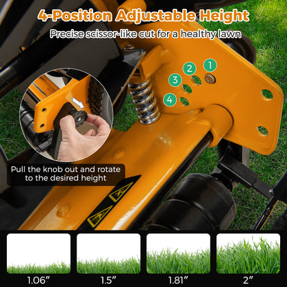 14 Inch Push Lawn Mower, 5 Steel Blades, Grass Catcher Bag, Orange Lawn Care Tools at Gallery Canada