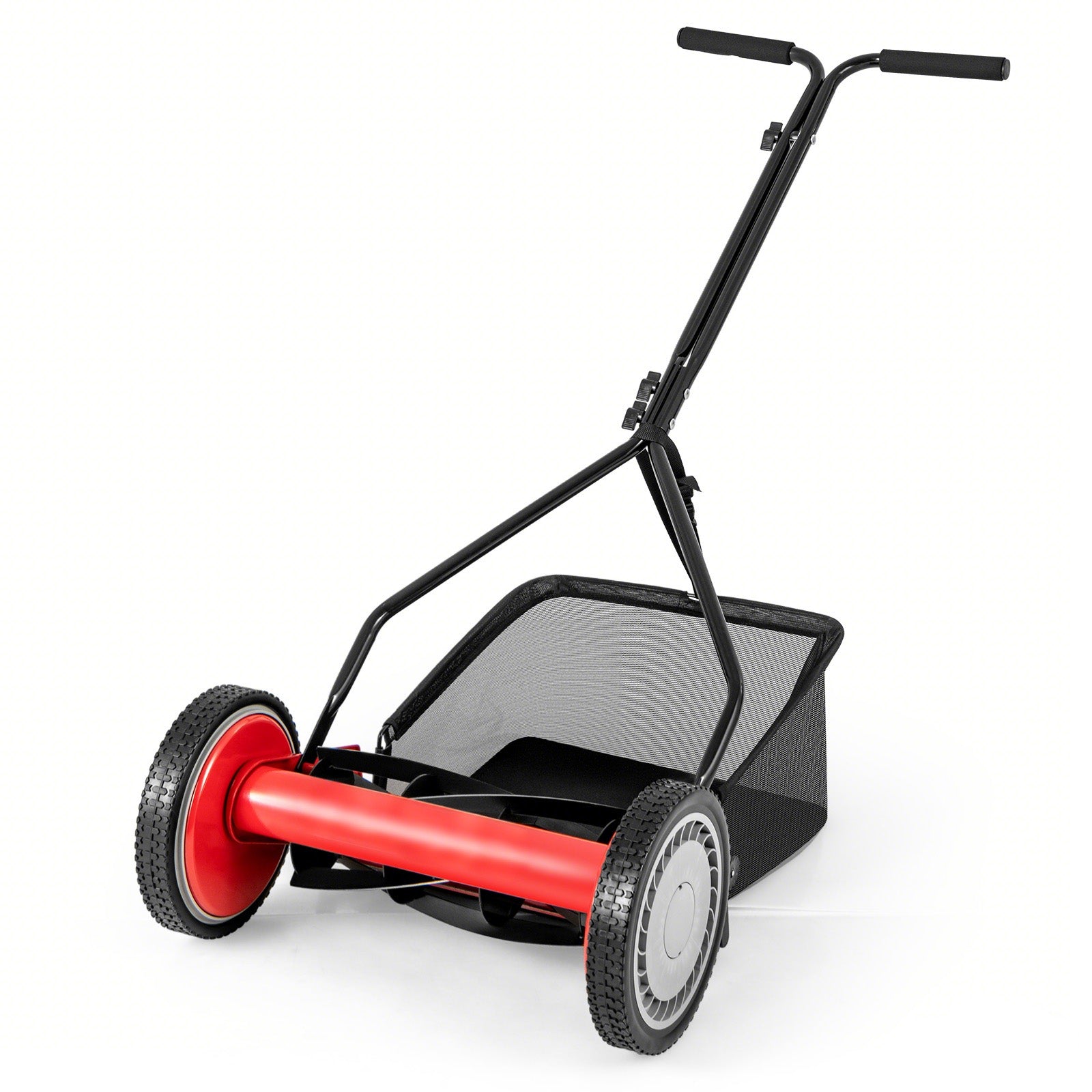14 Inch Push Lawn Mower, 5 Steel Blades, Grass Catcher Bag, Red Lawn Care Tools Red at Gallery Canada