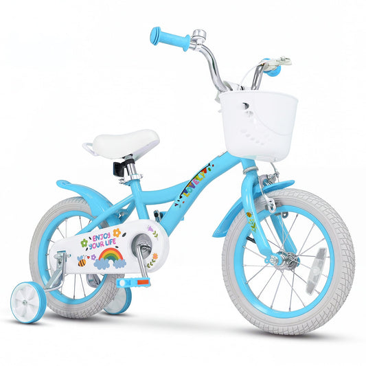 14" Girls Bike for 3-5 Years, Training Wheels, Blue Kids Bike Blue at Gallery Canada
