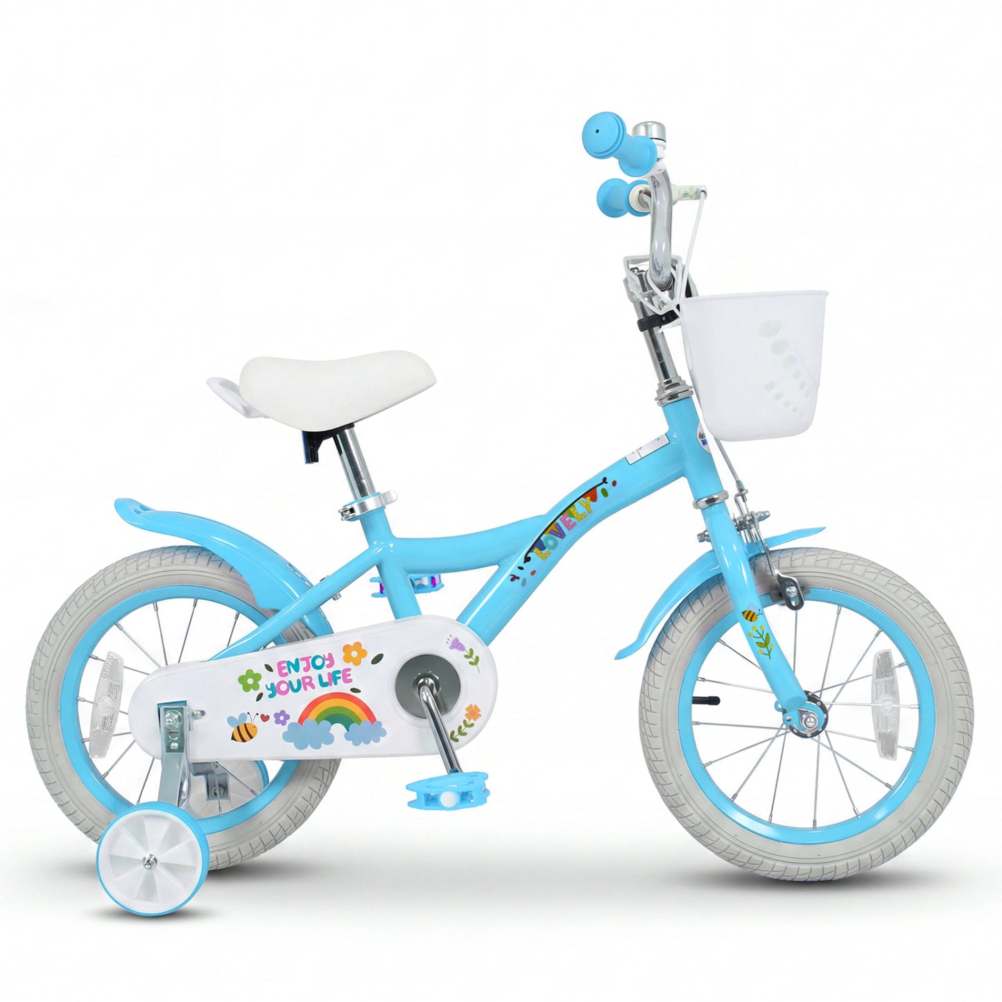 14" Girls Bike for 3-5 Years, Training Wheels, Blue Kids Bike at Gallery Canada