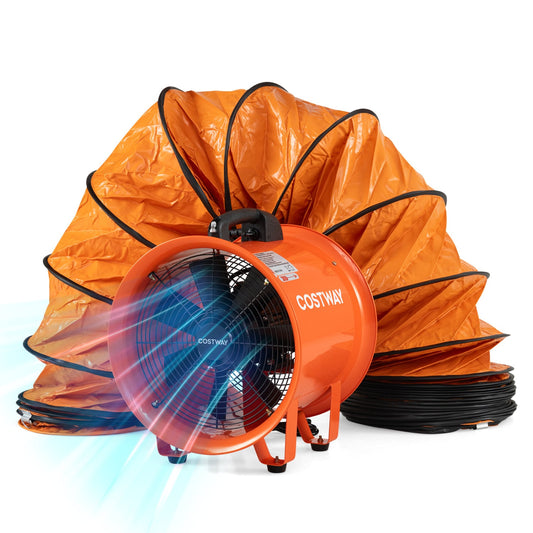 14" Industrial Blower Fan with 25 FT Duct Hose, Orange Climate Control Appliances at Gallery Canada